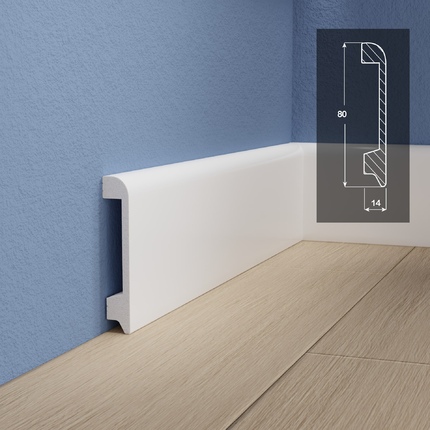 Плинтус GRACE FLINT Basic 80 - белый