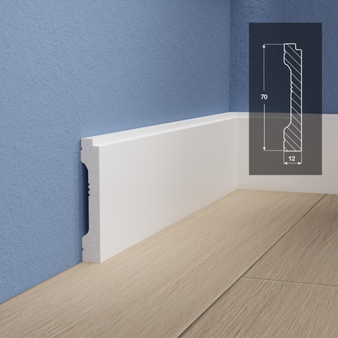 Плинтус GRACE FLINT МK70L - белый