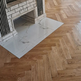 Паркетная доска массив Смолевичи - Дуб Натуральный Английская ёлка стандарт