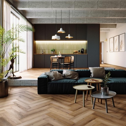 Кварцвиниловая плитка Arbiton Amaron Herringbone - ДУБ ДЖОРДЖТАУН - 5mm/0.55mm